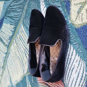 Birdies black velvet flats
